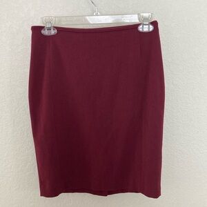H&M Burgundy Knee-Length Pencil Skirt for Work